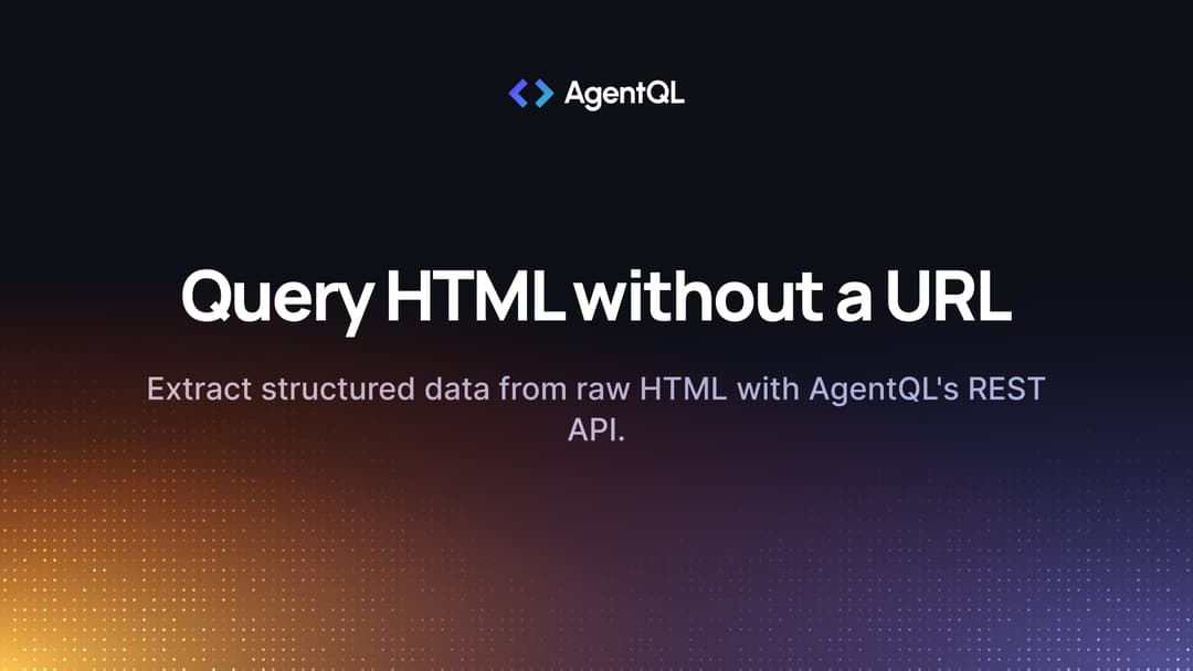 Scrape raw HTML with AgentQL's REST API